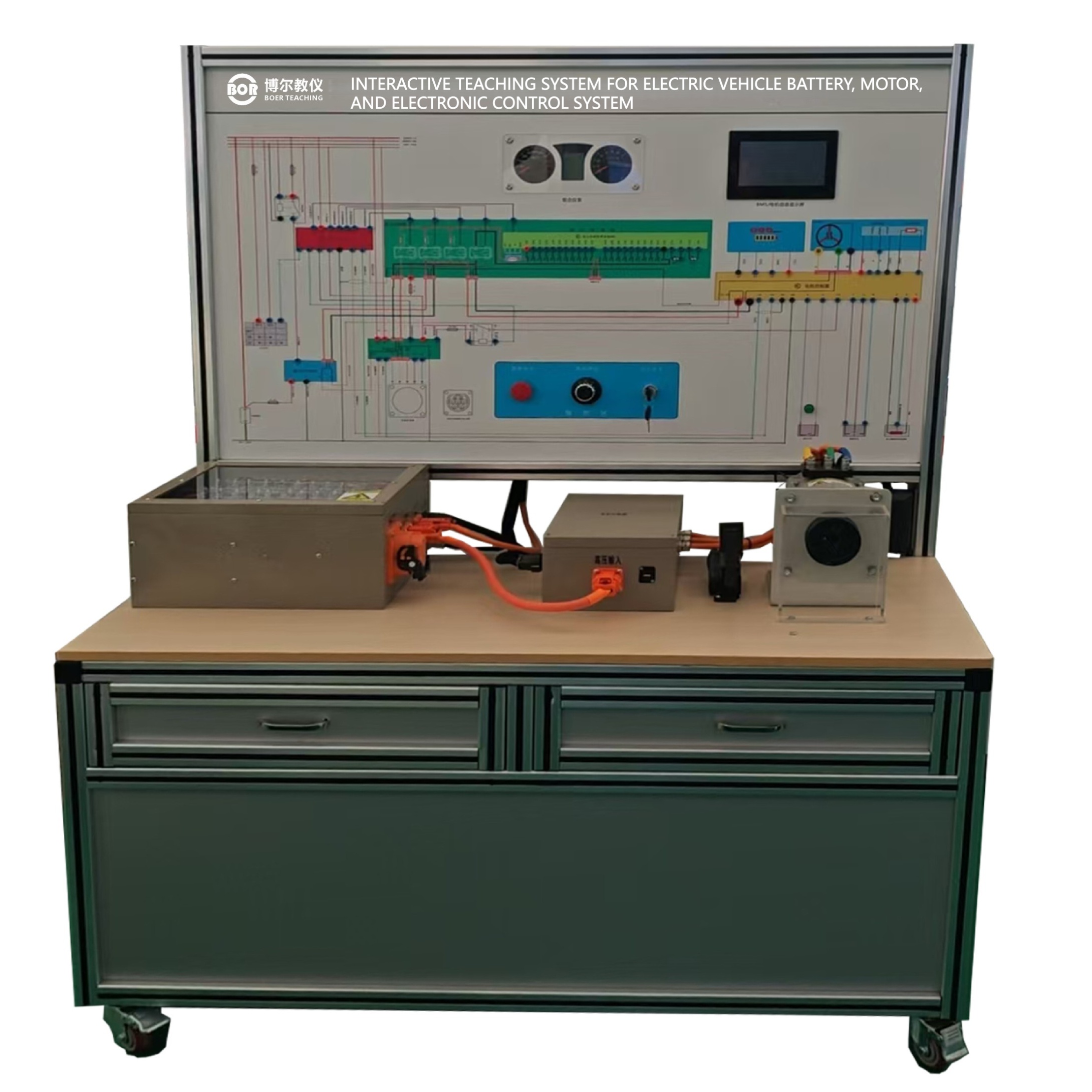 Interactive teaching system for electric vehicle batteries, motors, and electronic control systems
