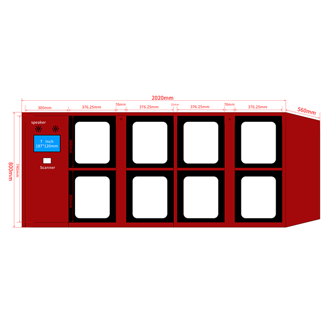 UPUS Smart Double-Sided Food Storage Locker - Heated Meal Delivery Cabinet with Contactless Pickup New Style Double Side Smart Meal Locker/ Smart Food Locker for Restaurant Smart Double Side Opened Locker