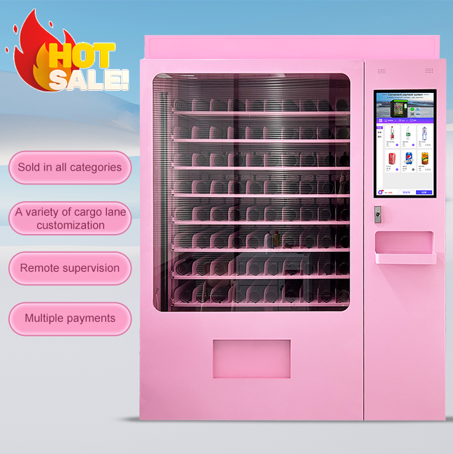 UPUS Pink Y-Axis Smart Vending Machine - Refrigerated, Anti-Theft, Customizable Shelves, Multi-Payment Support Factory Supply Cheap Mimi Beauty Vending Machine Touch Screen/ Cosmetics /Hair/eyelash /small Vending Machine
