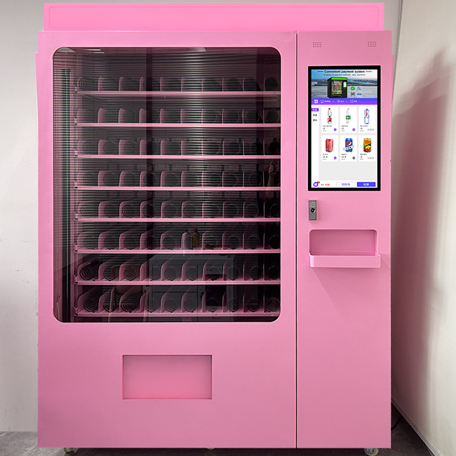 UPUS Pink Y-Axis Smart Vending Machine - Refrigerated, Anti-Theft, Customizable Shelves, Multi-Payment Support Factory Supply Cheap Mimi Beauty Vending Machine Touch Screen/ Cosmetics /Hair/eyelash /small Vending Machine