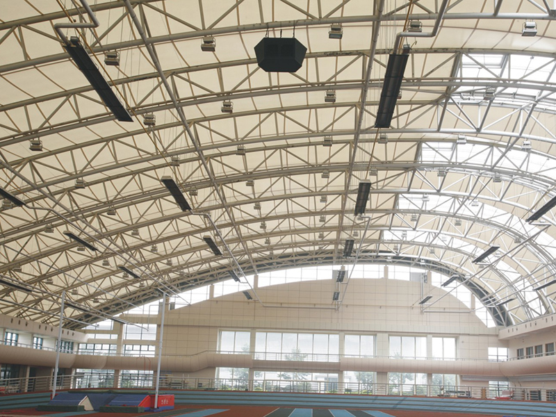 An indoor athletics stadium