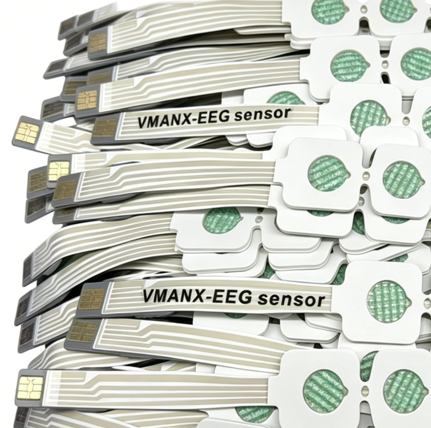 Disposable Medical EEG Electrode Strips, Compact Forehead Sensor for ICU and Sleep Lab