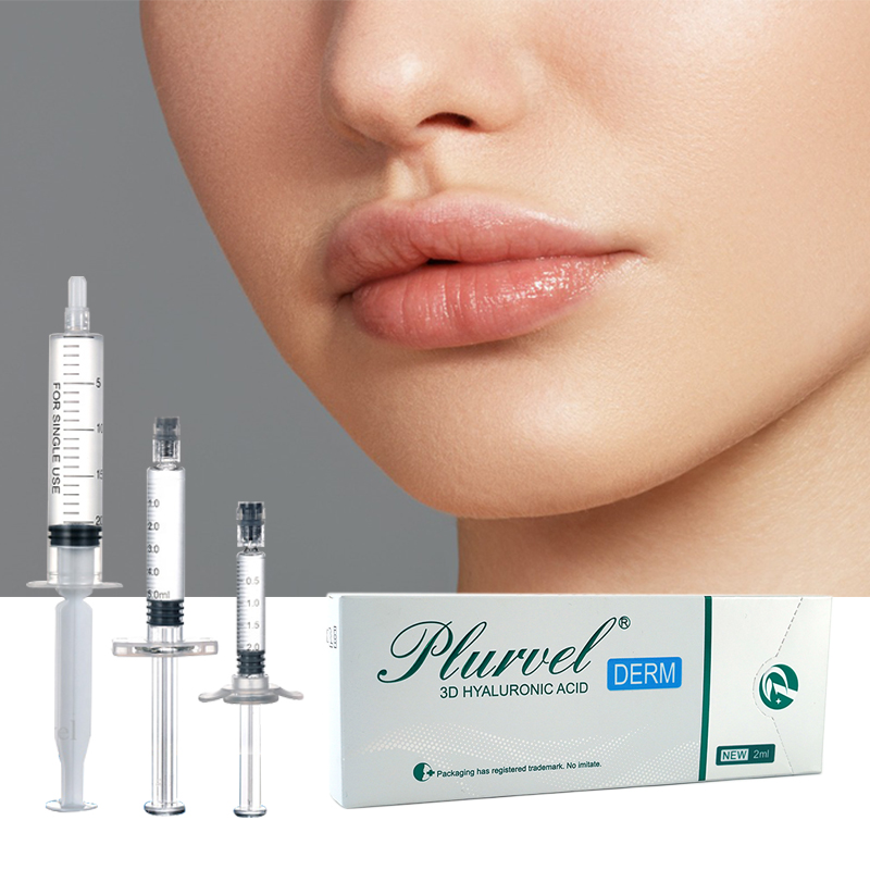 Plurvel 1ml Derm Crosslinked Hyaluronic Acid Gel Injection Injectable Dermal Filler for Wrinkles Lips