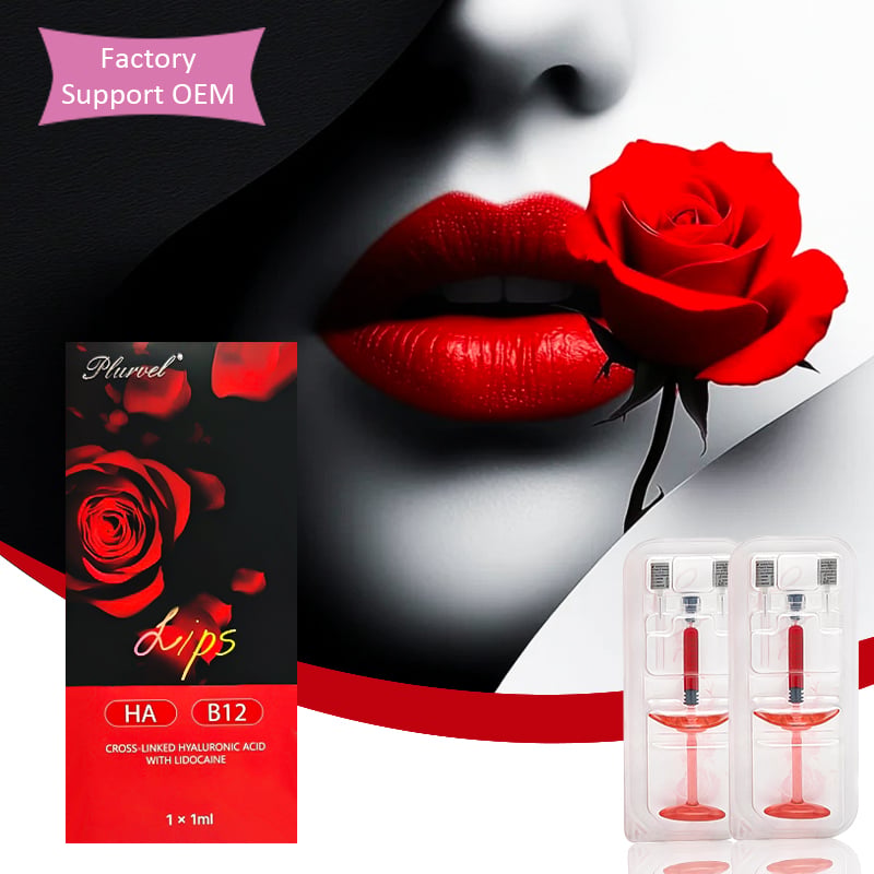 Factory Supply Plurvel Red Lips Injectable Monophase Crosslink Hyaluronic Acid Filler Volumize Lips Boost Lip Color Pinkish Look