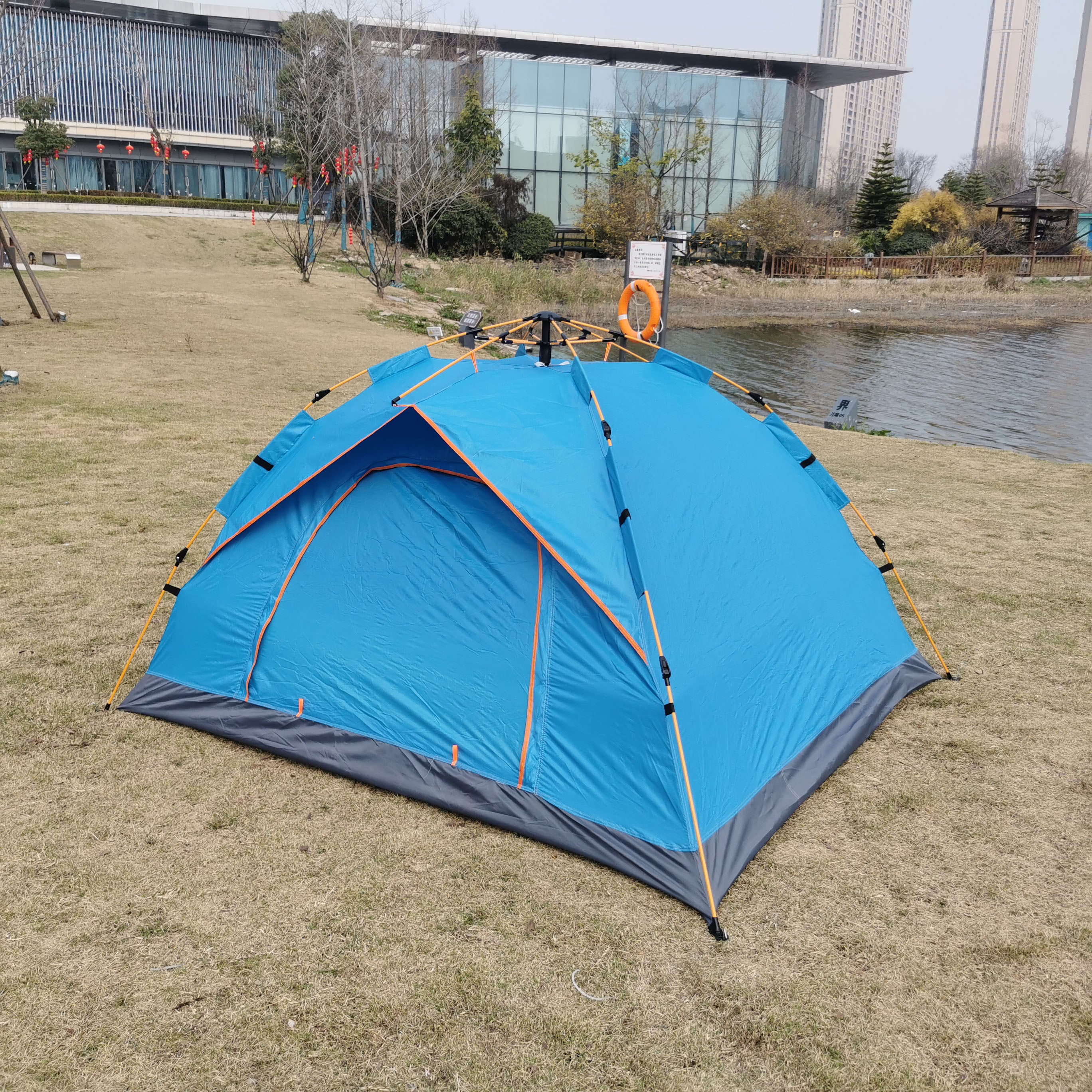 Factory OEM Outdoor 190T Polyester 3-4 Person Automatic Tent