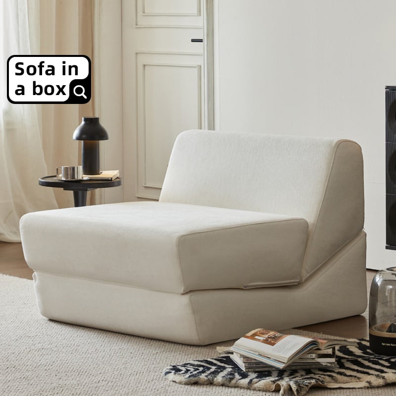 Space Saving High Density Memory Foam Sleeper Couch Compressed Foldable Single Sofa Chair
