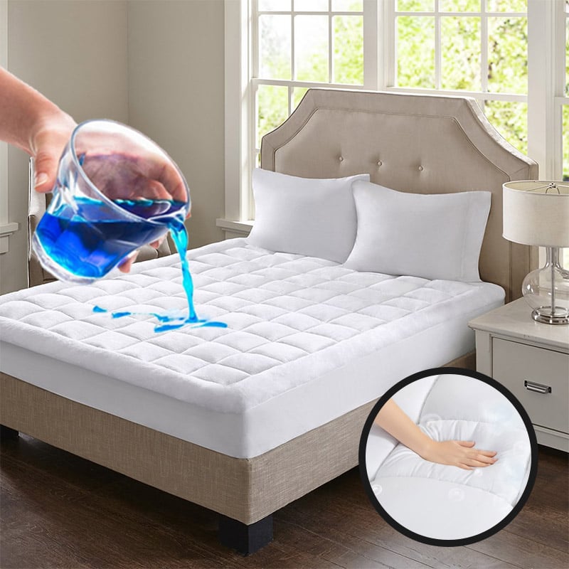 Noiseless Waterproof Mattress Protector - OEKO-TEX®/GRS Certified, Microfiber & TPU (Twin/Queen/King)