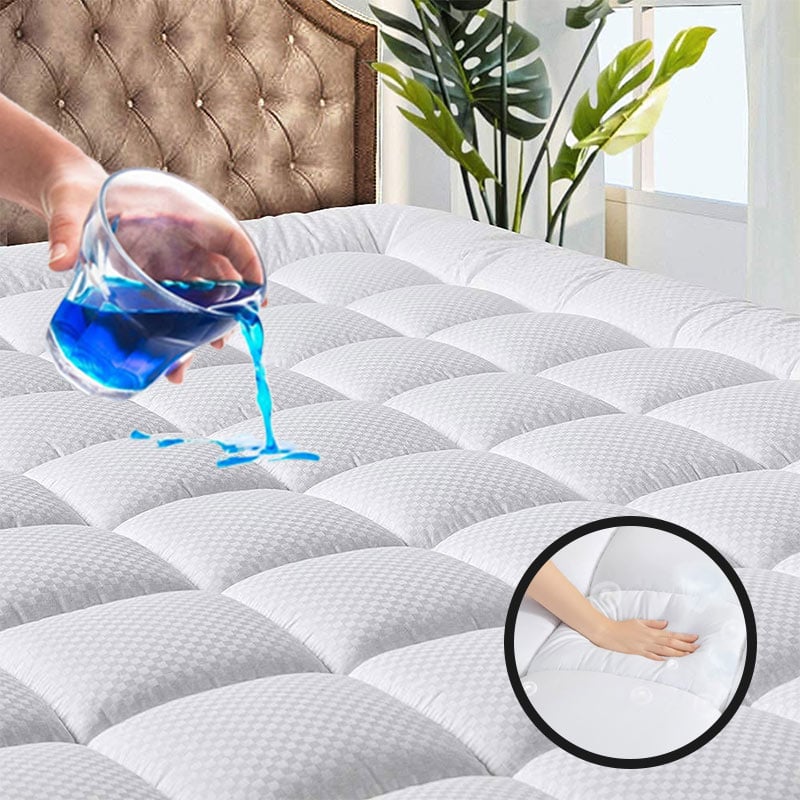 Breathable Waterproof Mattress Protector - Single-Nedle Quilted, GRS/OEKO-TEX® Certified (Twin/Queen/King)