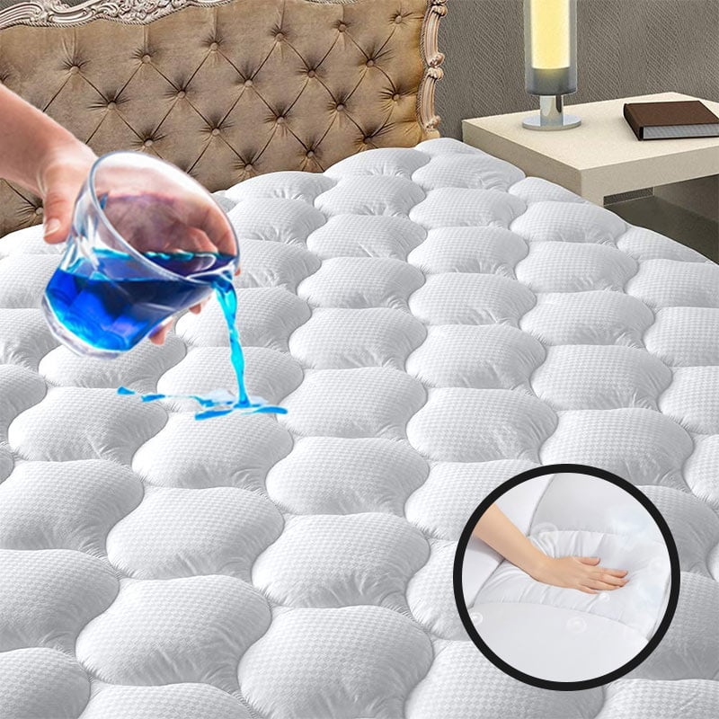 Hypoallergenic Waterproof Mattress Protector - Single-Needle Quilted, OEKO-TEX®/GRS Certified (Twin/Queen/King)