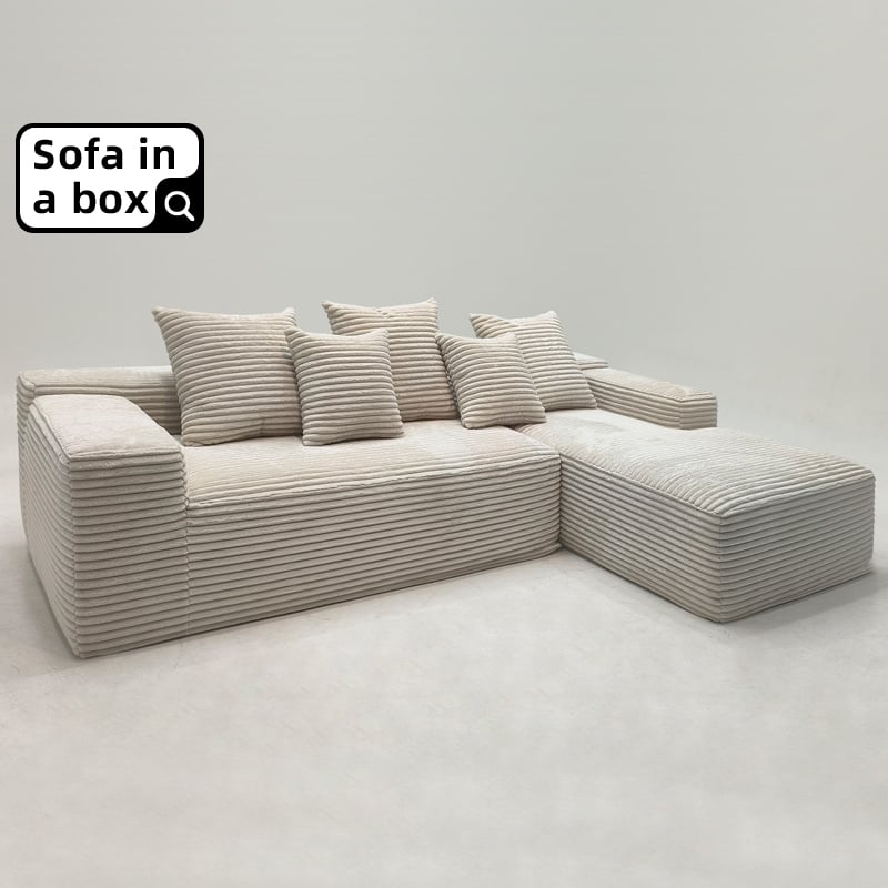 Custom Modern Sectional L Shape Sofa with Chaise Corner Sectional Couch in a box
