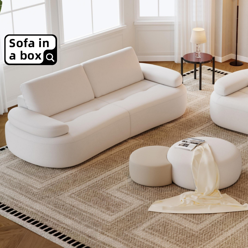 Modern Couch and Recliner Set White Luxury 3 Piece Sofa and Loveseat Set for Living Room