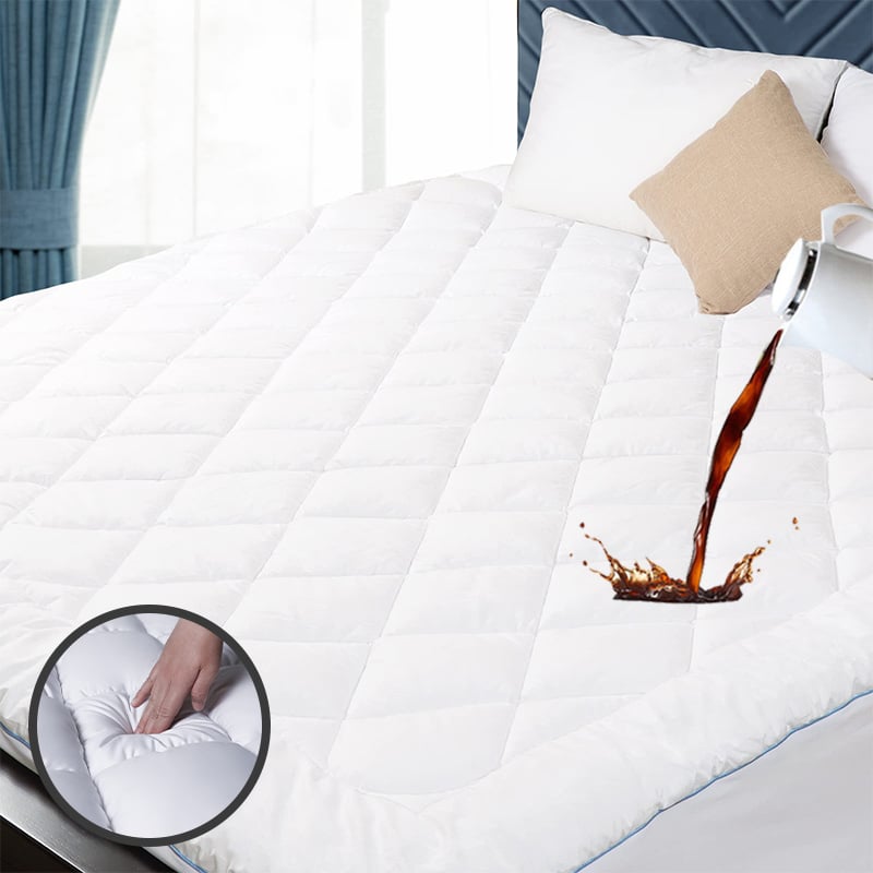 Waterproof Mattress Protector - Single-Needle Quilted, OEKO-TEX®/GRS Certified, Microfiber (Queen/King)