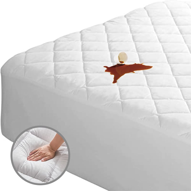 Waterproof Quilted Mattress Protector - Queen/King, GRS/OEKO-TEX/OCS Certified