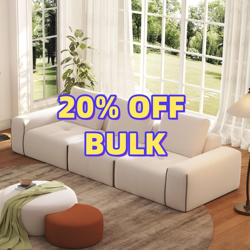 20% OFF BULK Comfortable White Cheap Modern 3 Seater Sofa Memory Foam Modular Couch in a Box