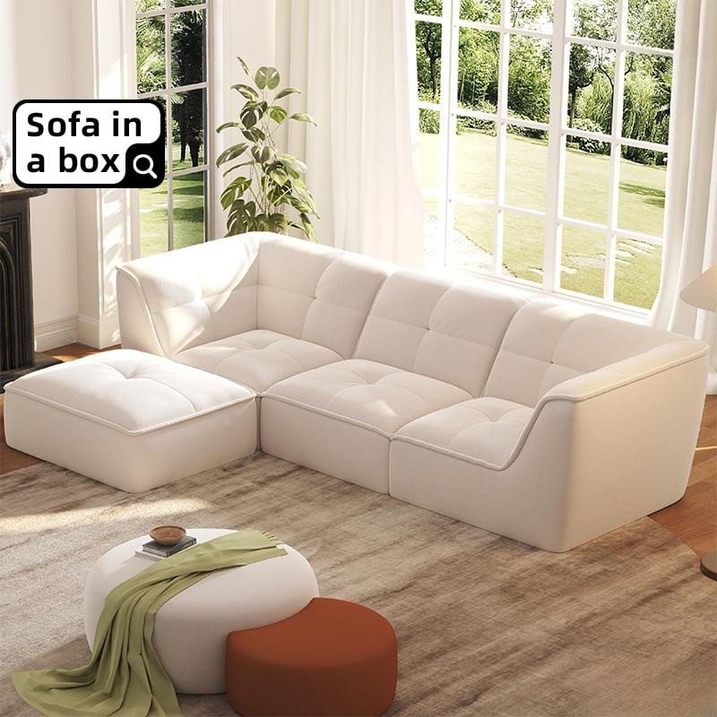 Vacuum Packed Compressed Couch Modern L Shaped Modular Sectional Sofa in a box