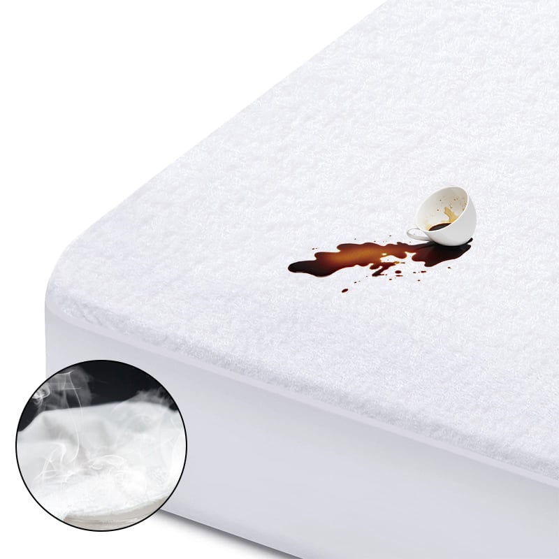 OEKO-TEX Certified Terry Mattress Protector - Queen/King, 80% Cotton GRS Waterproof