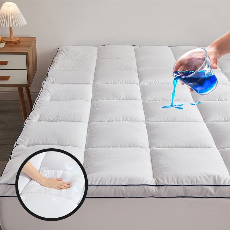 Ultra-Quiet Waterproof Mattress Protector - OEKO-TEX®/GRS Certified, Microfiber & TPU (Twin/Queen/King)