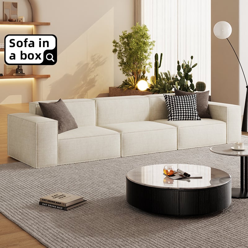 Memory Foam Modular Couch in a Box Compressed White Cheap Modern 3 Seater Sofa