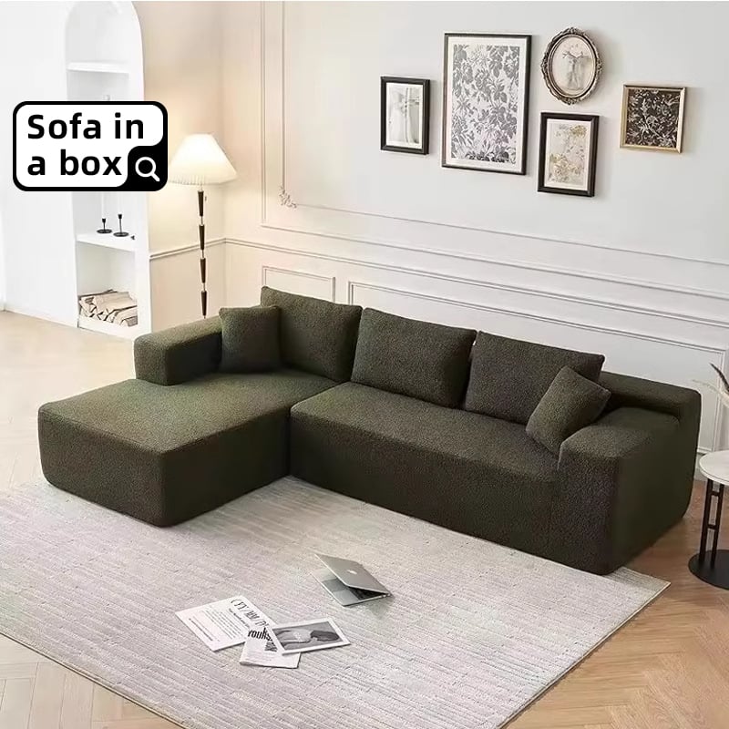 High Density Foam Space Saving L Shaped Modular Sectional Compressed Sofa Couch