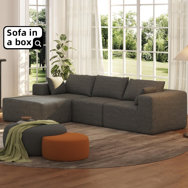 Vacuum Packed Compressed Couch Set Modern L Shaped Modular Sectional Corner Sofa