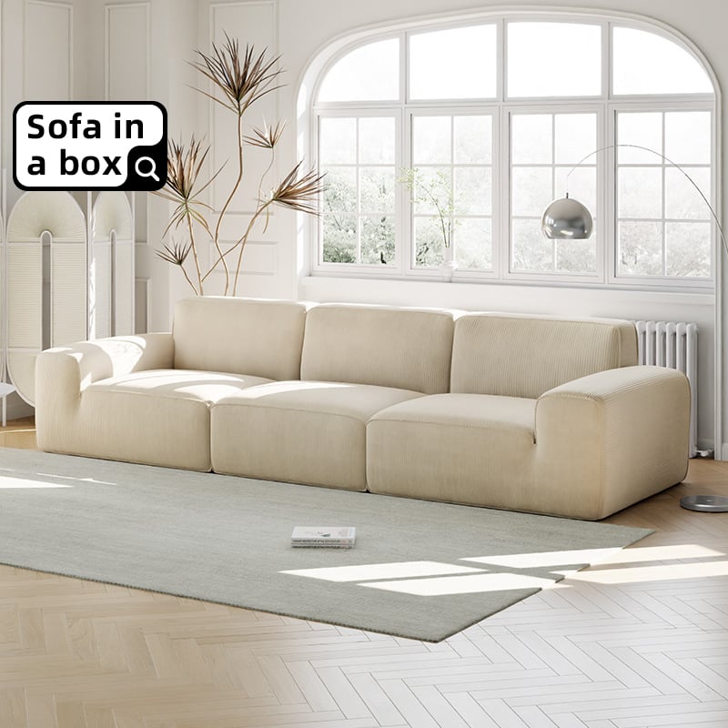 Modern 3 Seater Comfortable White Cheap Memory Foam Modular Couch Sofa in a Box