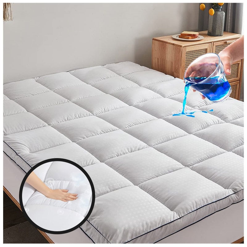 Single-Needle Quilted Mattress Protector - Waterproof, OEKO-TEX®/GRS Certified, Microfiber (Twin/Queen/King)