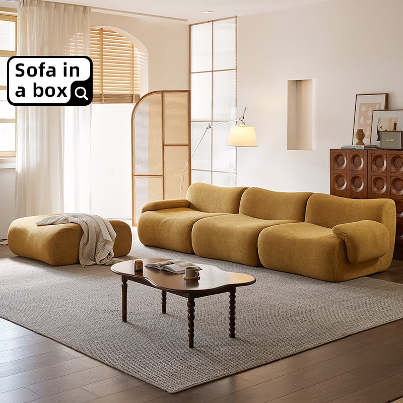 Compressed Sofa Set for Living Room 3 Seater Modular Sectional Couch Sofa with Ottoman
