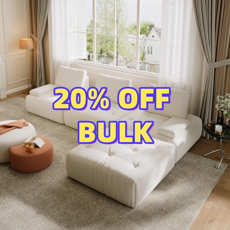 20% OFF BULK Best Sectional White 3 Seater L Shaped Modern Sectional Sofa with Chaise