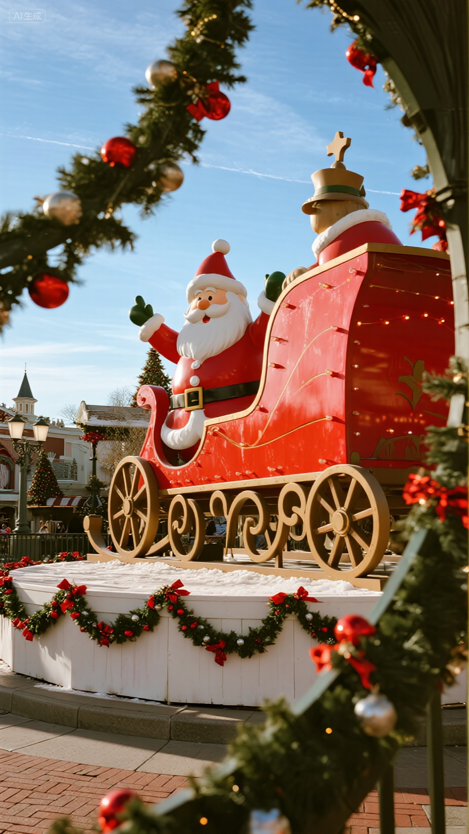 Customizable Iron Santa & Sleigh Decor