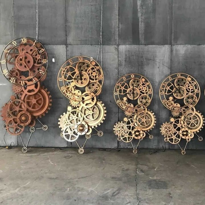 Metal Gear Clock Decor