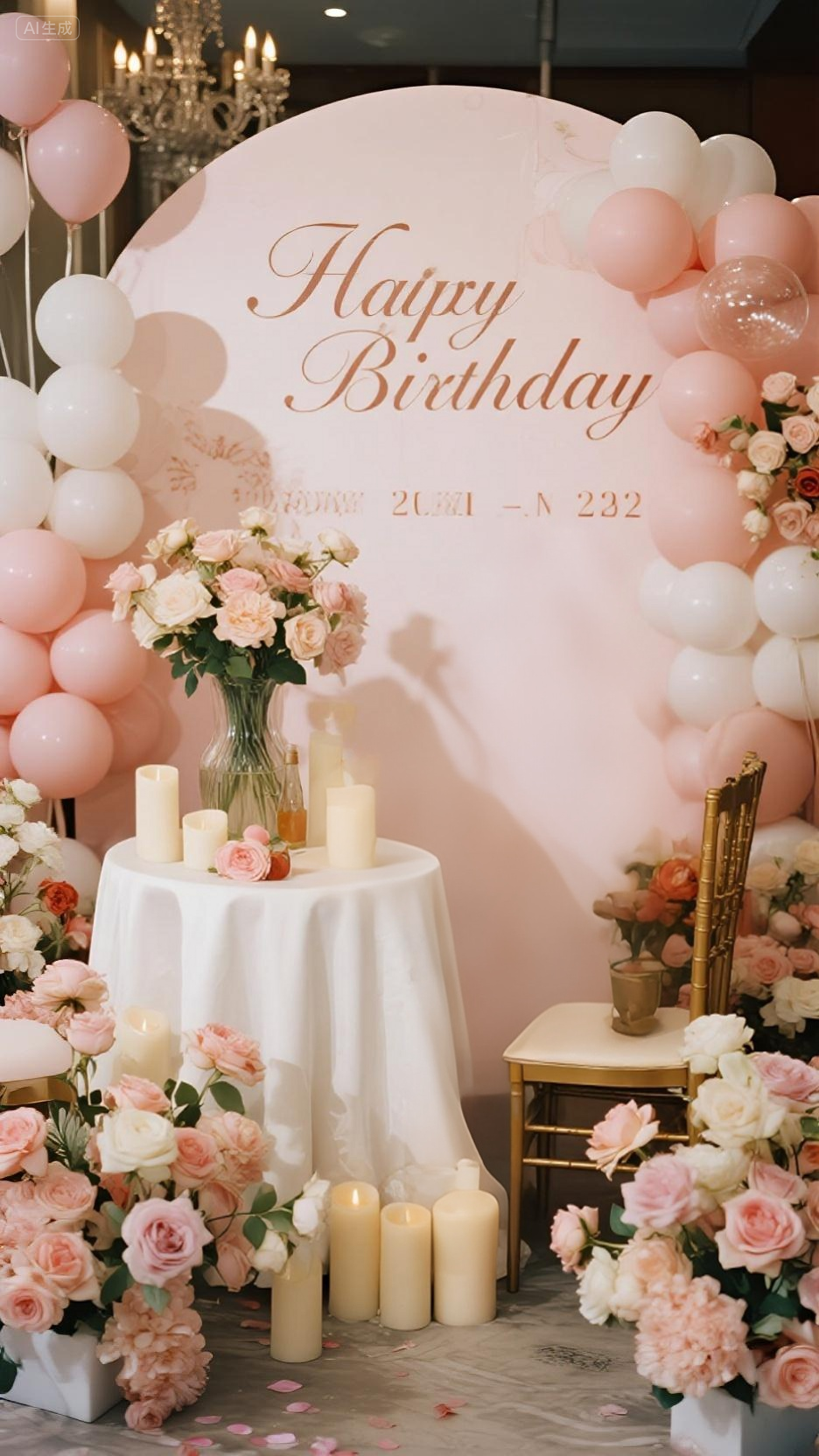 生日宴会绢花布置,全景 画面.png
