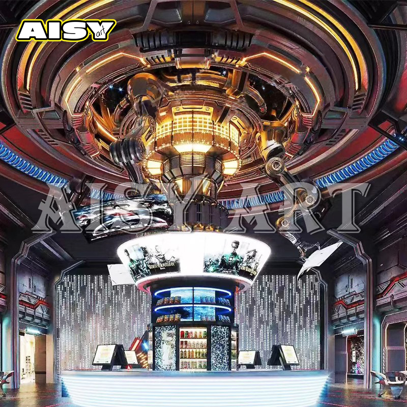 Cyber Cinema Metal Reception Desk