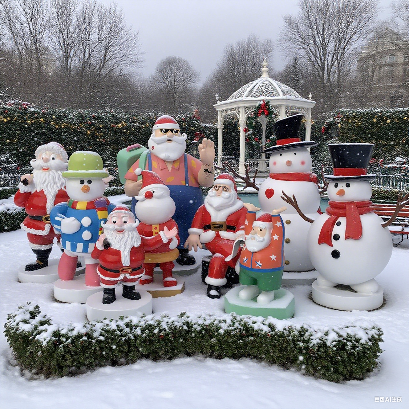 FRP Christmas Snowman Sculpture