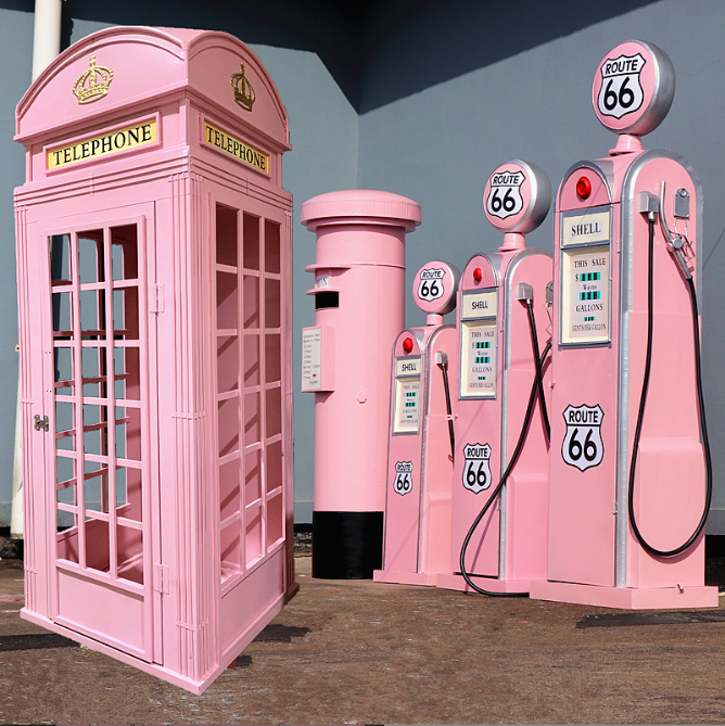 Metal Telephone booth Model
