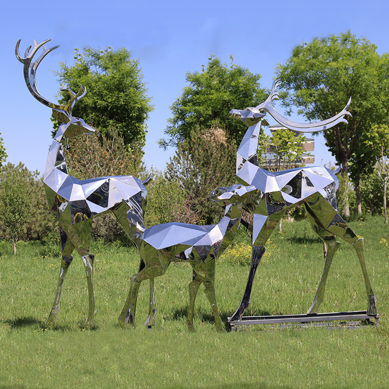 Stainless Steel Deer Sculpture