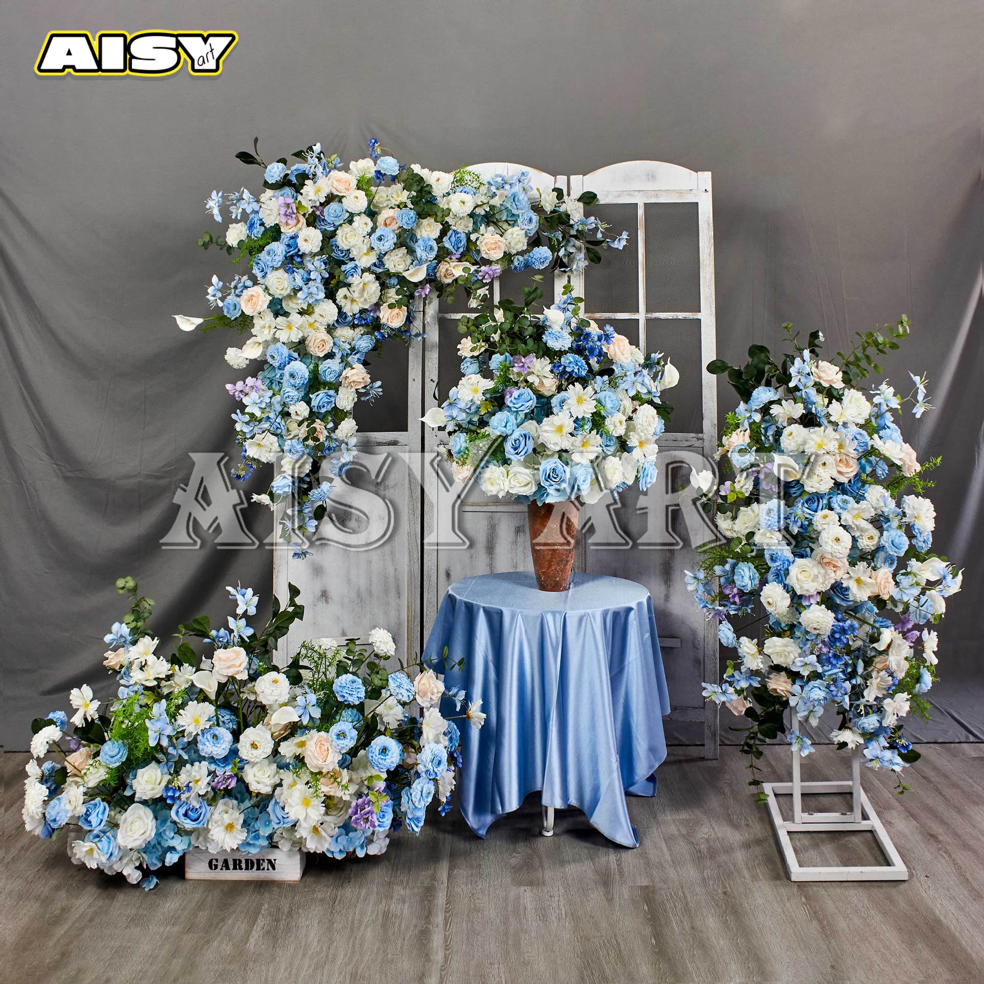 Blue & White Wedding Flower Set