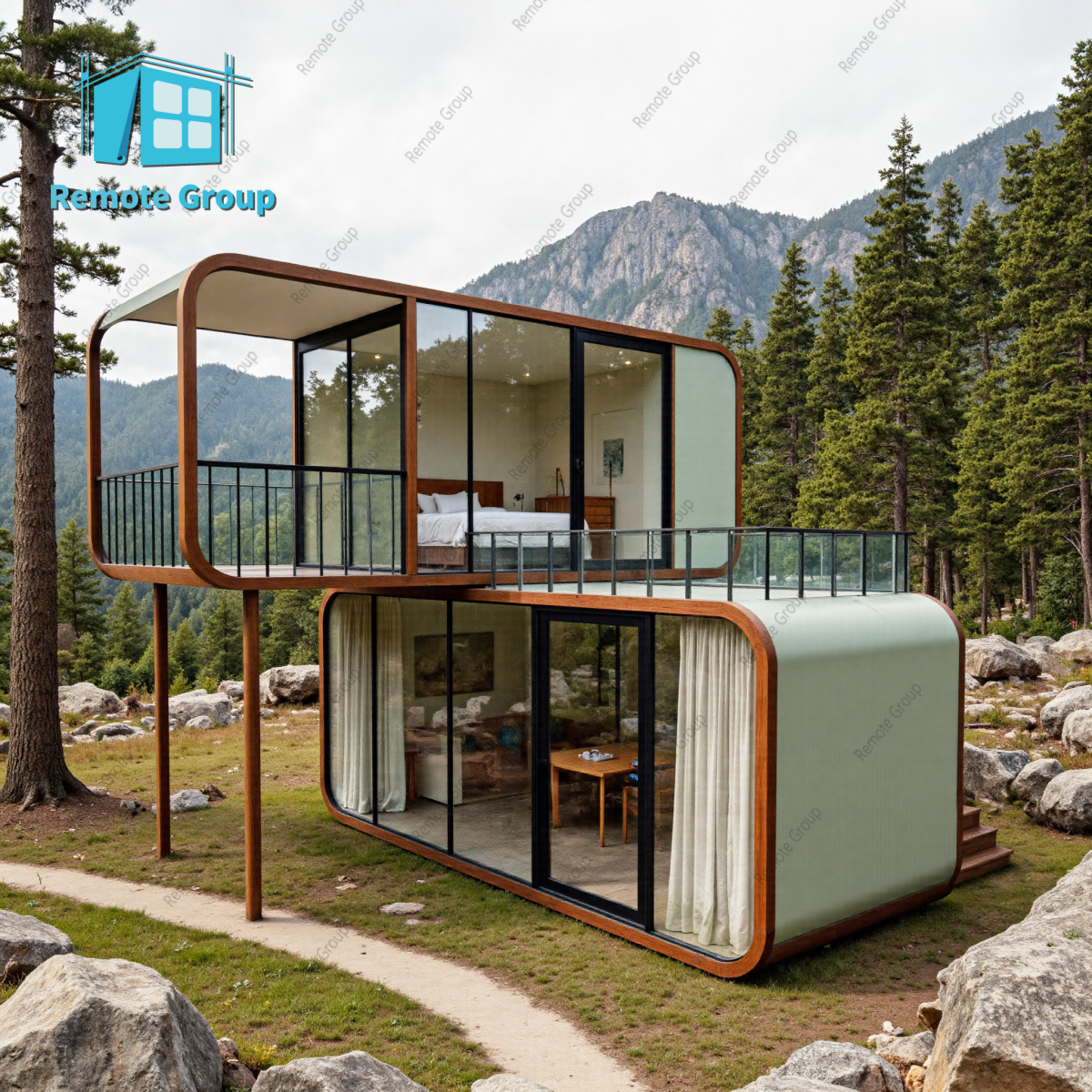 Popular Tiny Apple Cabin House Prefabricated Portable 20Ft 40Ft Office Pod Acoustic Container Home