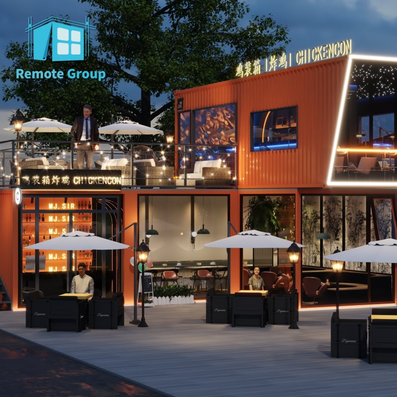 Creative Two-story Container Mobile House Platform Outdoor Mobile Container House Cafe Hotel Terrace Milk Tea Style