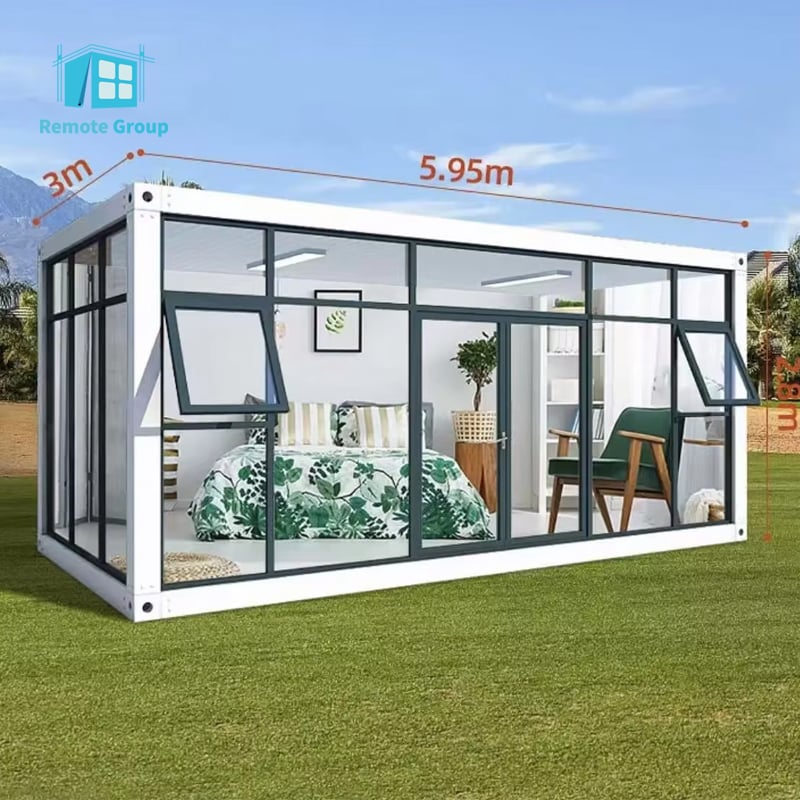 Factory Direct Luxury 10ft 20ft Prefabricated Modern Villa Container House 1 Door 2 Windows Sandwich Panel Home Flat Pack
