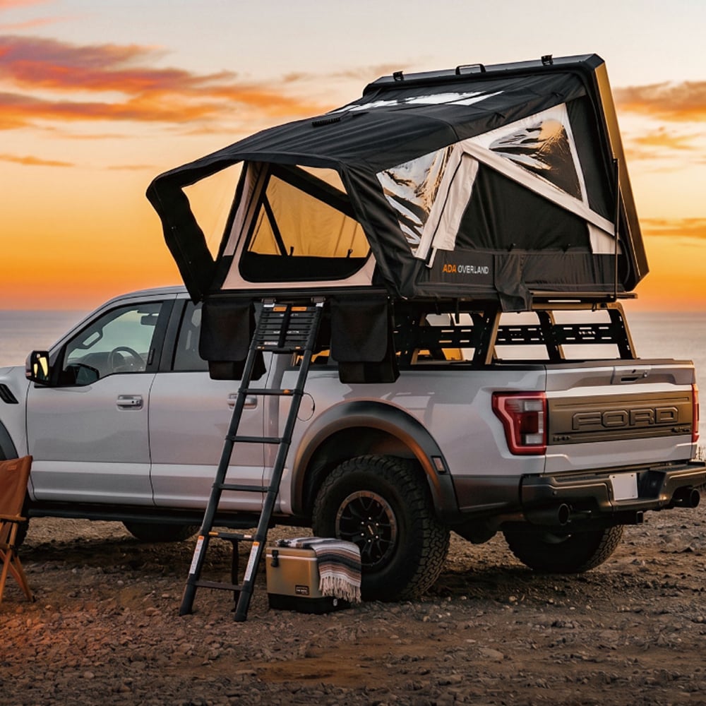 Four-Season 4X4 Roof Top Tent Aluminum Hard Shell Camping Tent