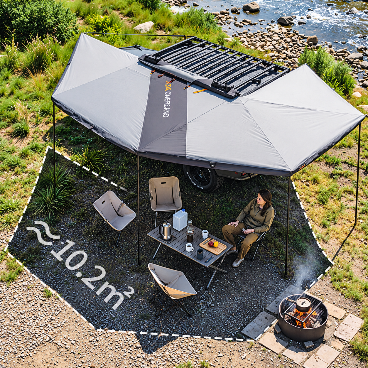 Waterproof Outdoor Camping Freestanding 270 Pro Awning Sunshade supplier