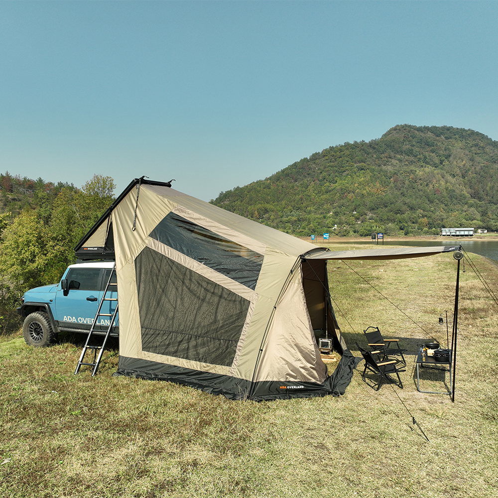 Annexe extensible pour tente de toit à coque en aluminium, grande capacité