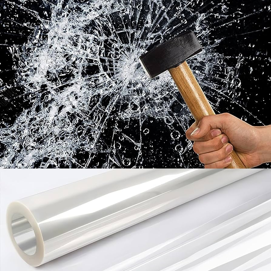 Sicherheits- und Schutzfensterfolie für Glasabsicherung, Anti-Zersplitterungseigenschaften und erhöhte Sicherheit