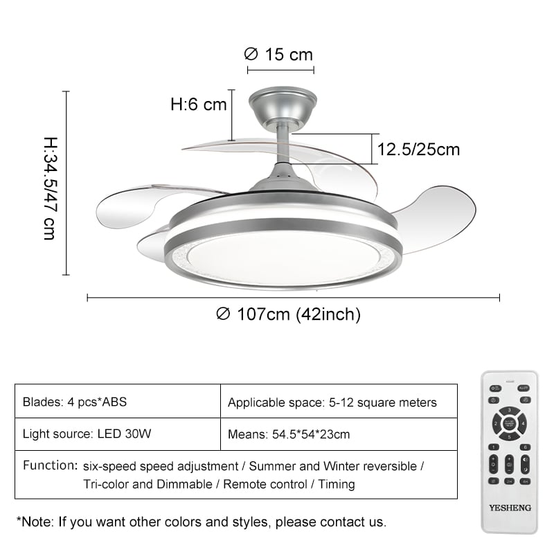 Remote Control Fan with Light ~ Ceiling Fans with Lights for Living Room