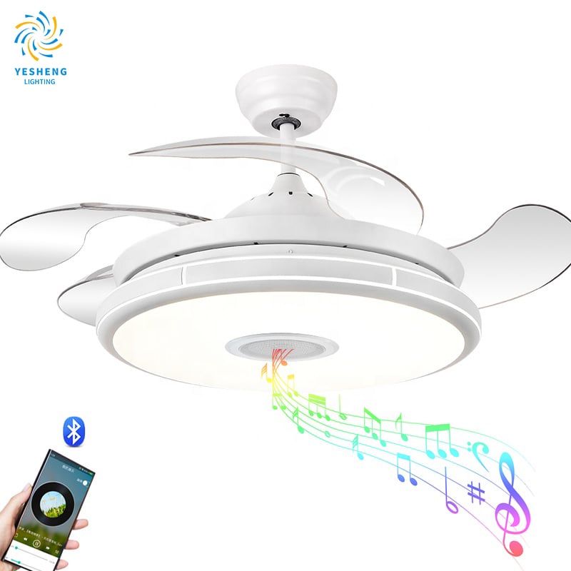 High Quality 110V 220V Modern Ceiling Fan with Light Ceiling Fan and Lamp with bluetooth Speaker Fan and Audio Lamp