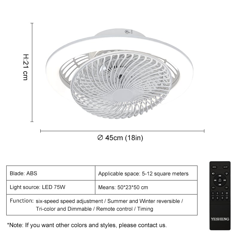 XD215 White Ceiling Fan with Light  Remote Control Ceiling Fan with Lamp