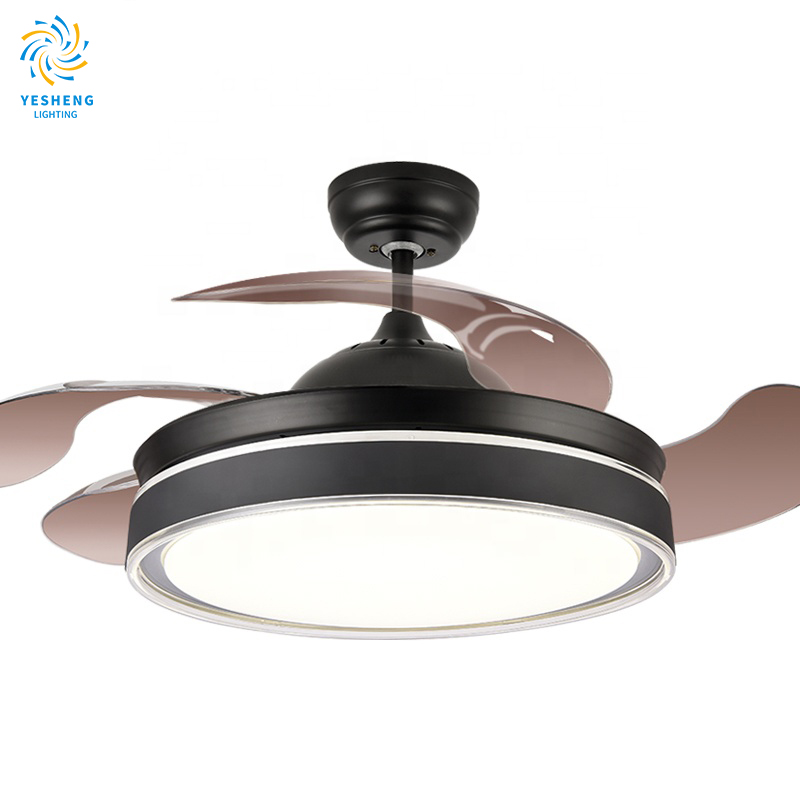 product y162 luxury 42 inch modern crystal ceiling fan led remote control invisible design for bedroom includes project installation-3