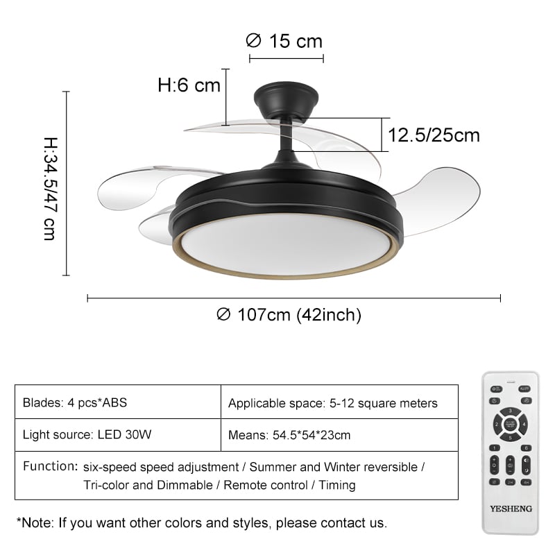 Chandelier Fan for Bedroom & Black Ceiling Fans with Lights