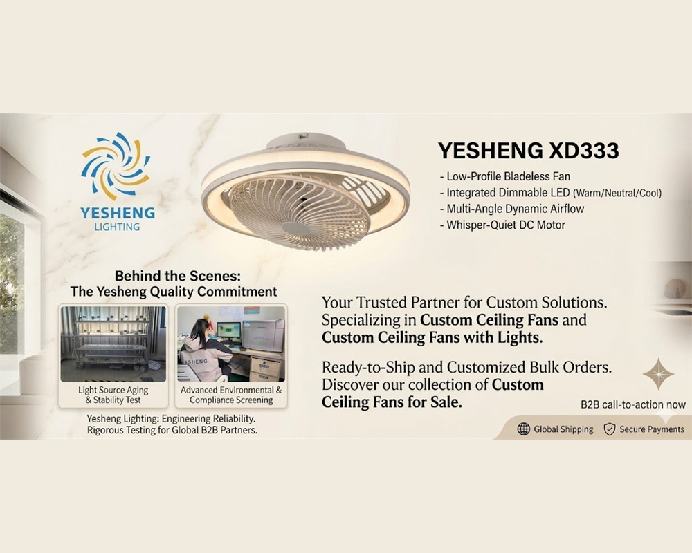 Meet the Future of Smart Cooling: Yesheng Lighting Unveils the XD333 Low-Profile Bladeless Ceiling Fan