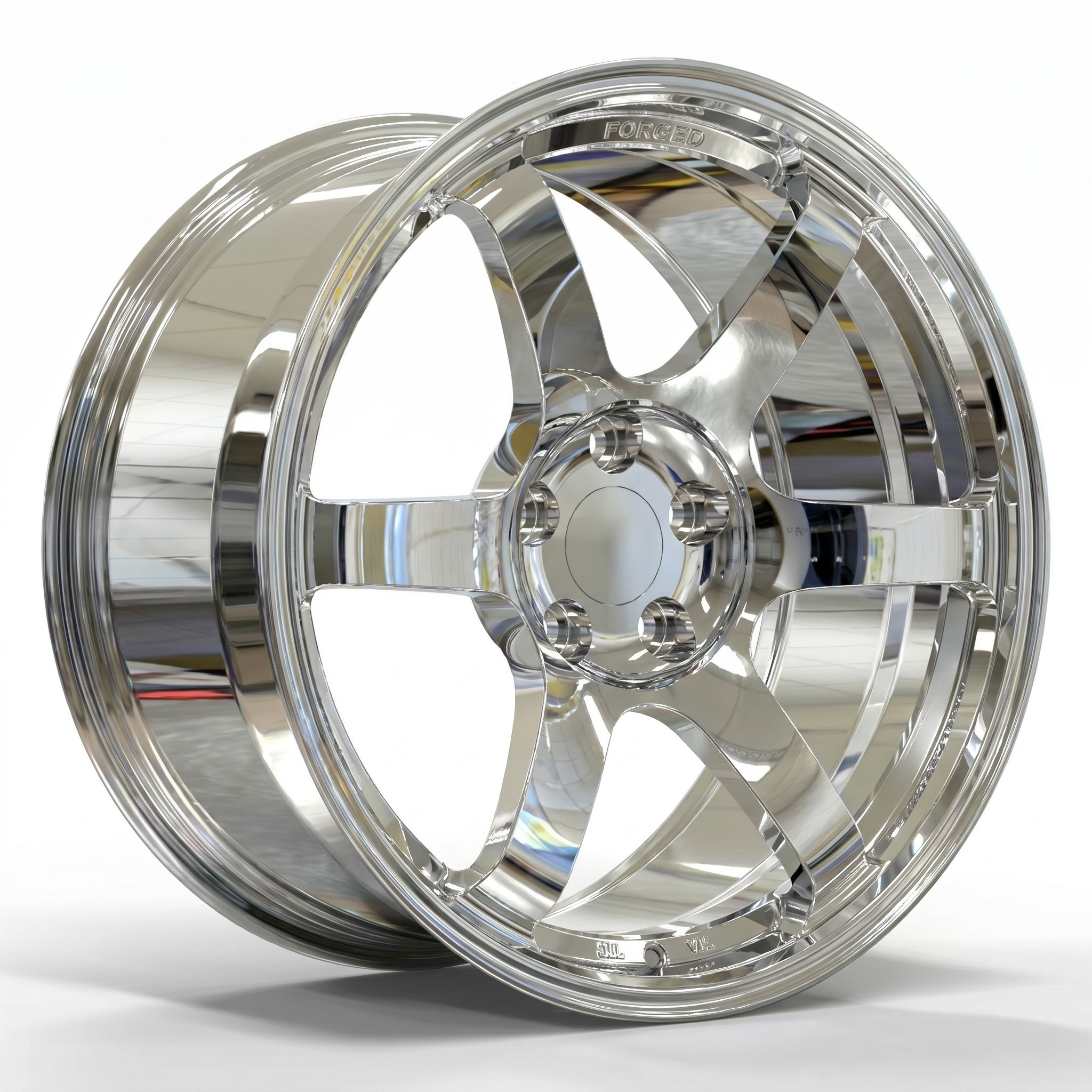 Velg Tempa Forgexspeed Gaya TE37, Ukuran 17, 18, 19, dan 20 Inci, Finishing Mengilap Hitam dengan Bibir Dalam, PCD 5x114.3 dan 5x120 untuk BMW M3 M4, Tesla, Model Y, Honda, serta Toyota